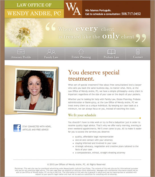 Wendy Andre Law Offices Website Makeover