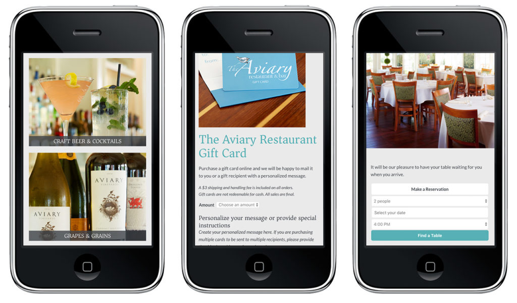 responsive web design for restaurant