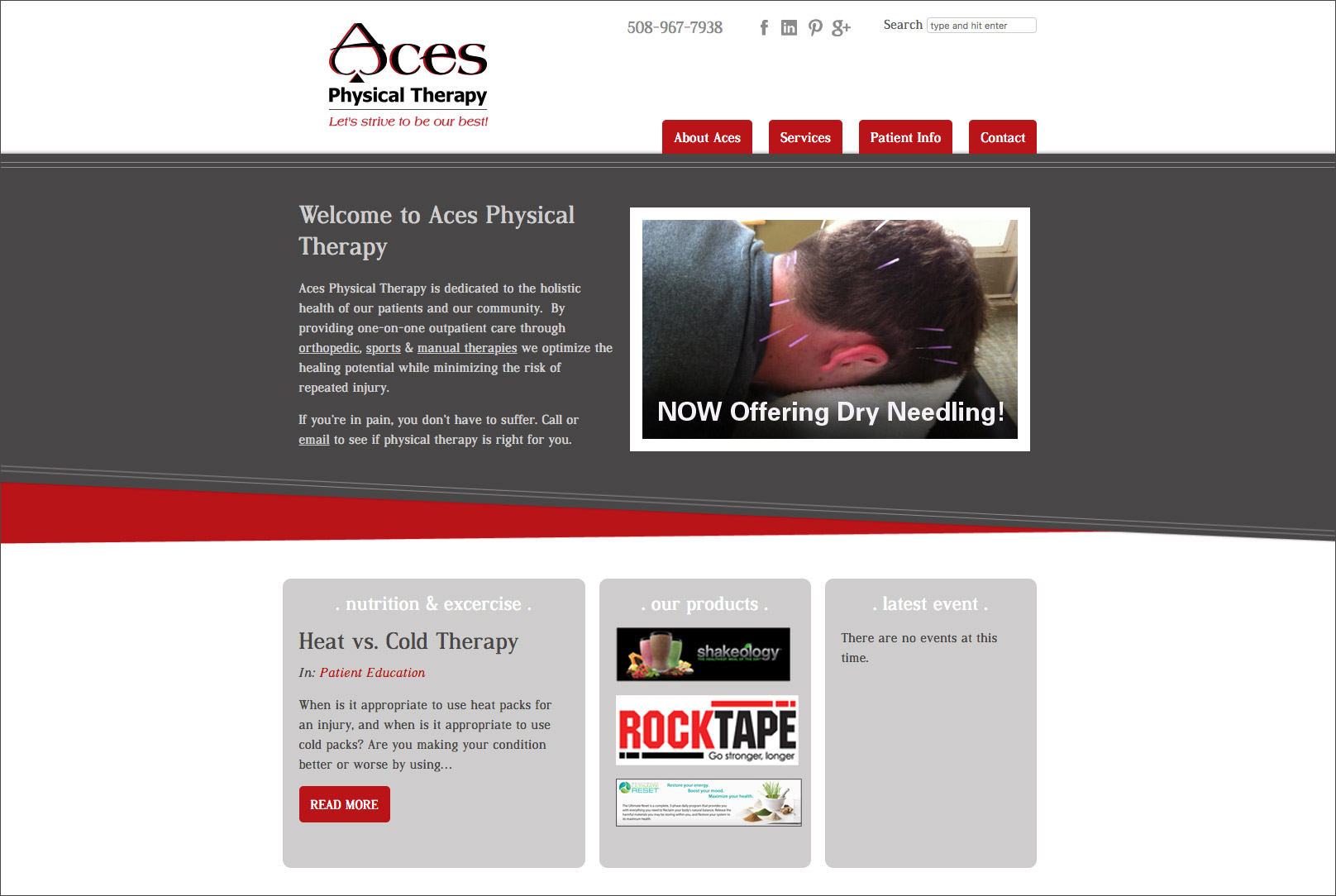 Aces Physical Therapy Website Design