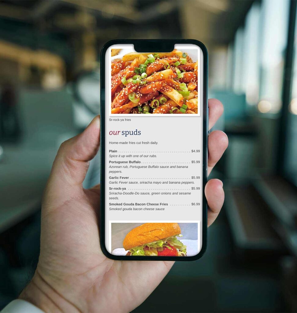 responsive takeout menus