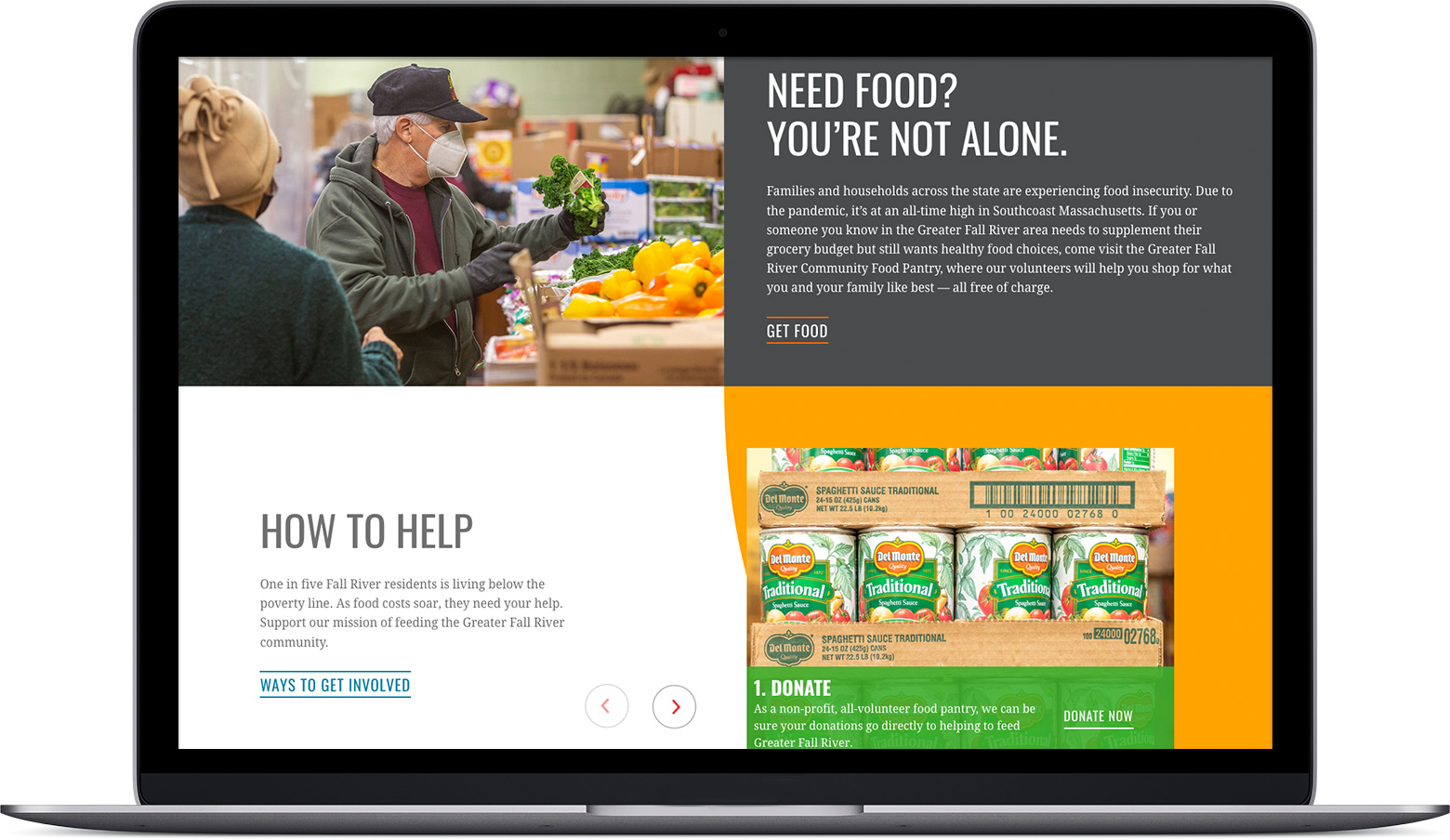 food pantry custom website