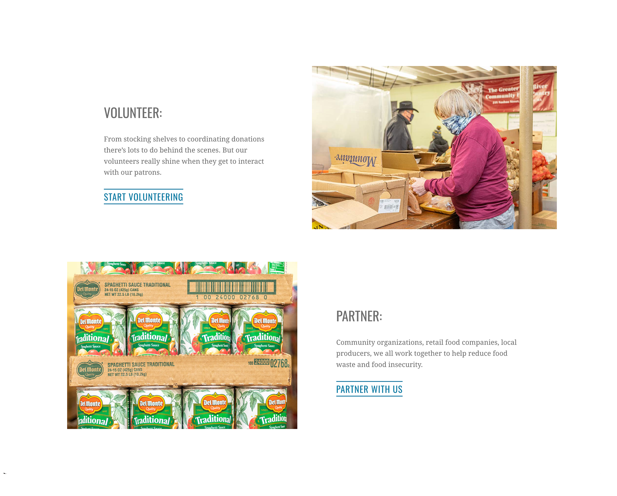 food pantry custom website