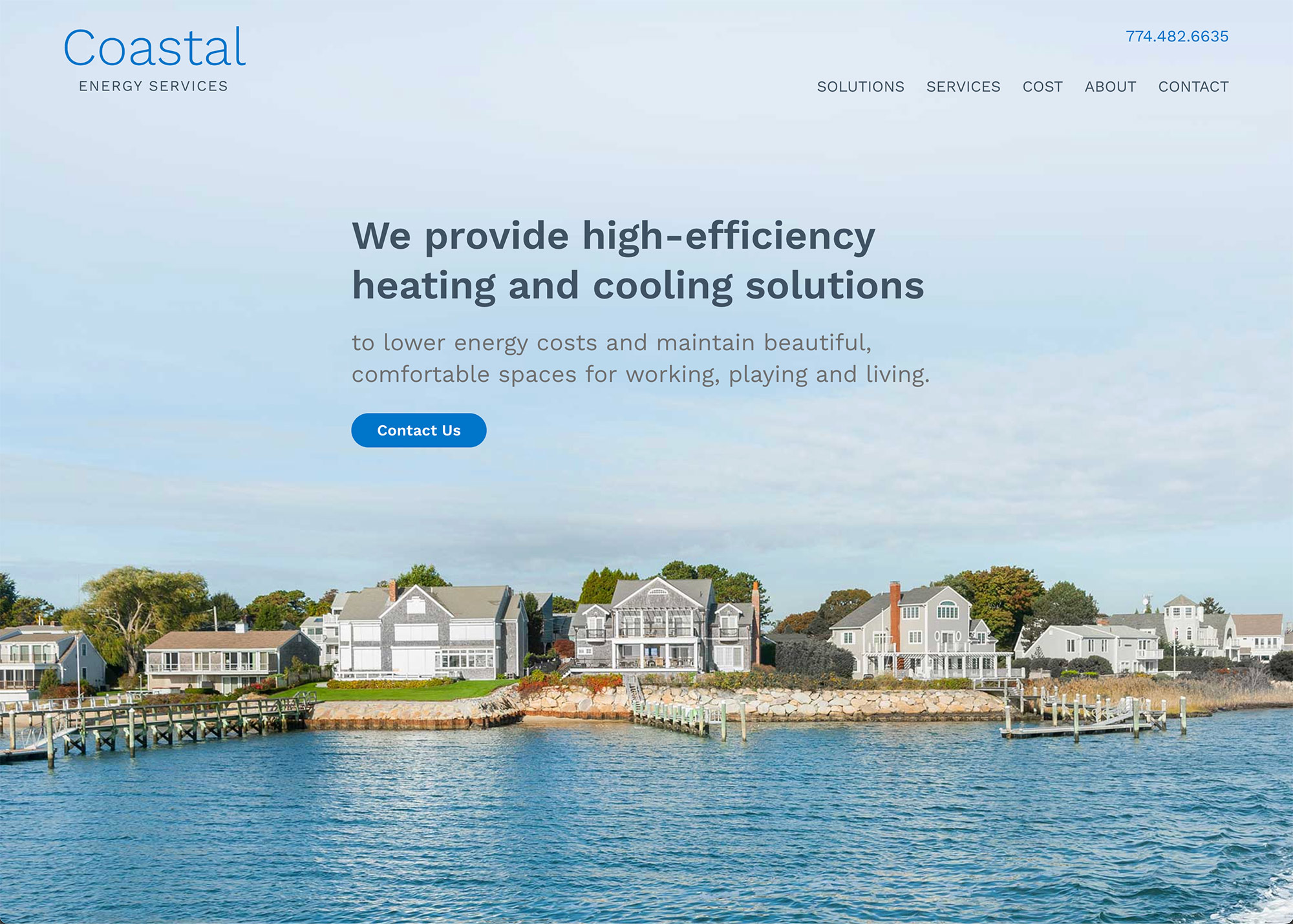 custom website design for energy company in Swansea, MA