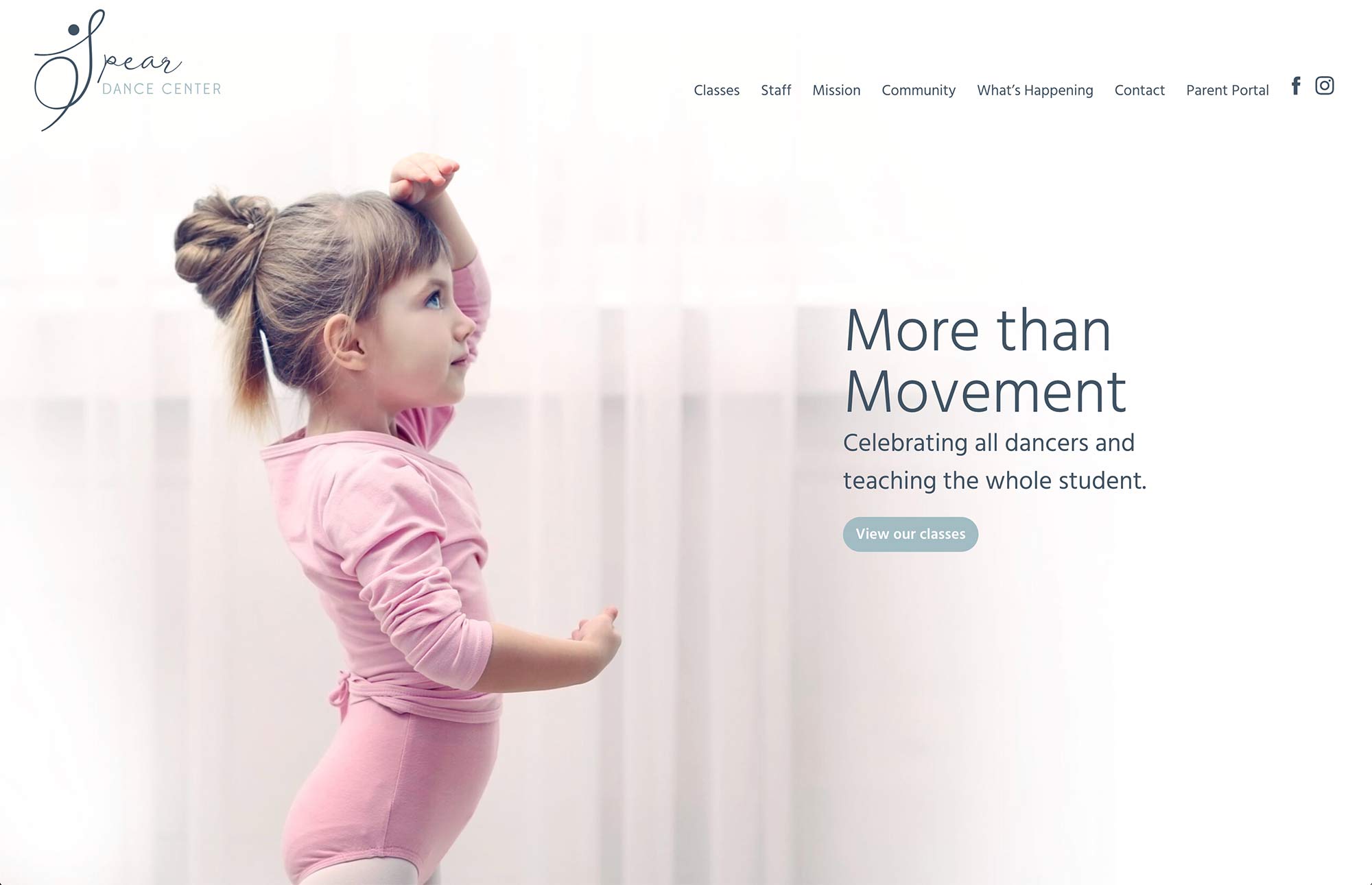 custom web design for dance studio in Massachsetts